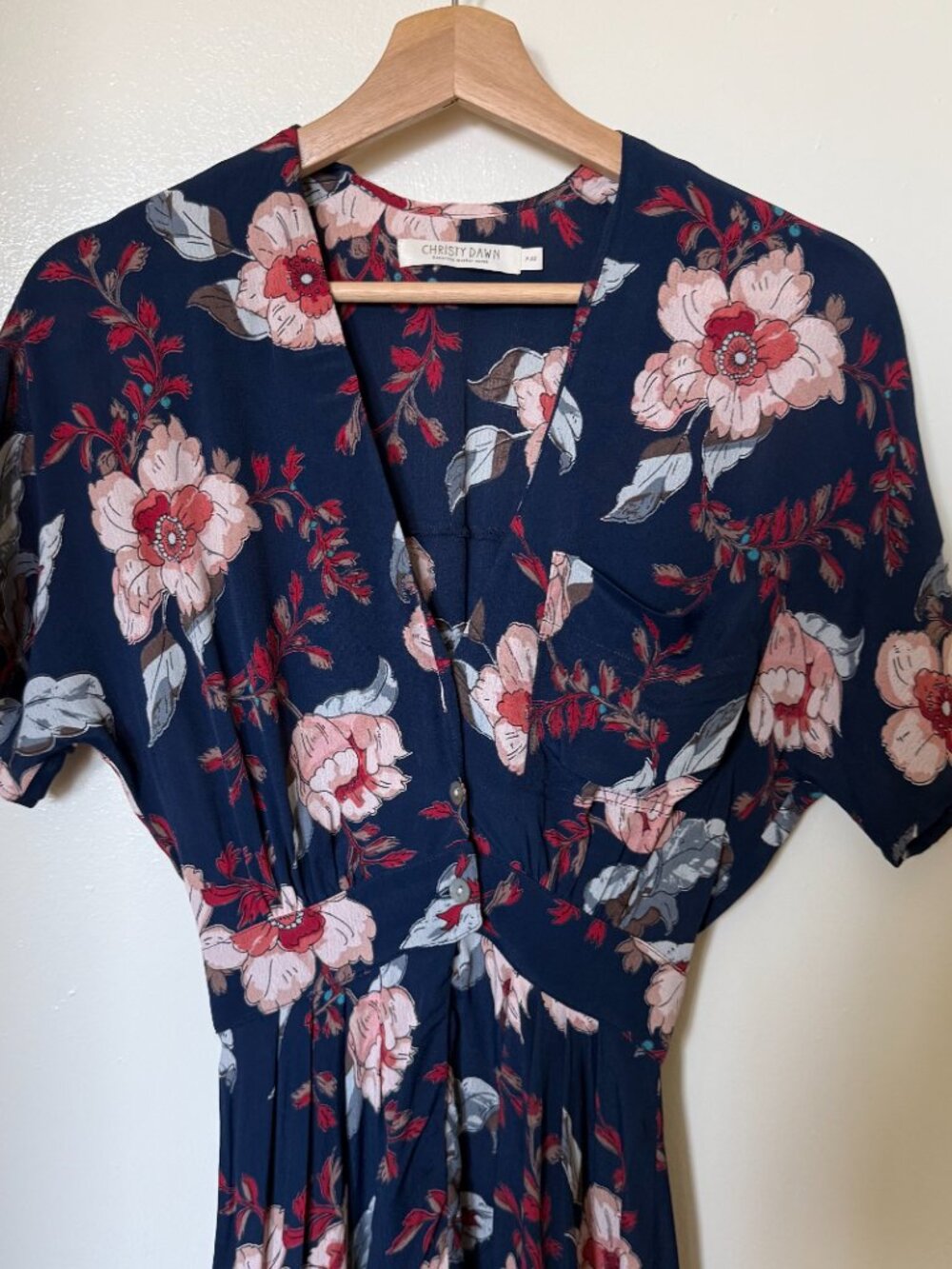 Christy Dawn The Lottie Dress In Floral Midnight Anemone XSP - Picture 3 of 7